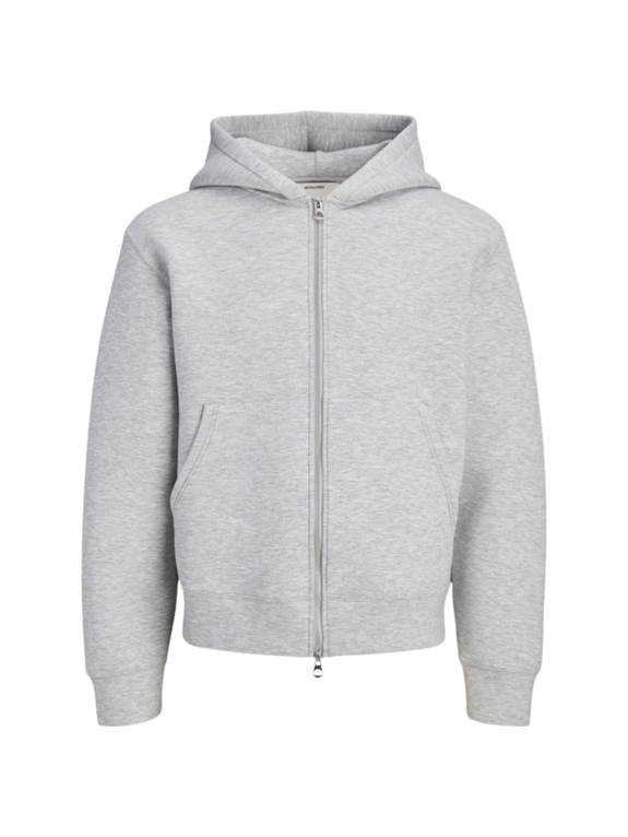 Jack & Jones Colegacy Sweat Scuba Zip Hoodie - Light Grey Melange
